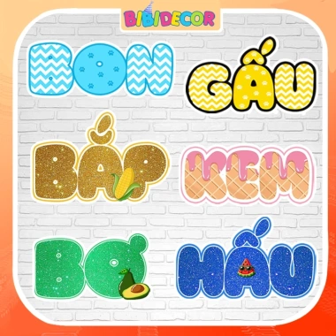 Tên để bàn trang trí sinh nhật bé trai bé gái - Chữ cái tùy chọn, giá chỉ 12.000 VND