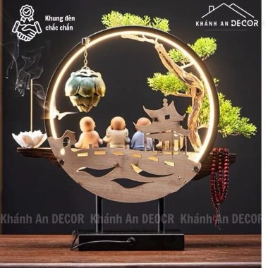 Thác Khói Trầm Hương Đèn LED Tứ Tiểu Tứ Không - Phòng Khách, Bàn Làm Việc, Quà Tân Gia 650k
