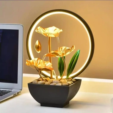 Thác Nước Phong Thủy Hoa Sen - Trang Trí Nhà Cửa, Giá 259k, Lộc Tài và Thư Giãn