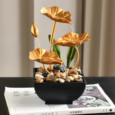 Thác Nước Phong Thủy Hoa Sen - Trang Trí Nhà Cửa, Giá 259k, Lộc Tài và Thư Giãn