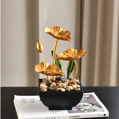 Thác Nước Phong Thủy Hoa Sen - Trang Trí Nhà Cửa, Giá 259k, Lộc Tài và Thư Giãn