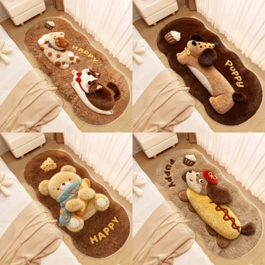 Thảm Dài Trải Sàn Len Lông Cừu 3D Mèo Cún - Mềm Mại, Thấm Hút, Chống Trượt - 62.000đ