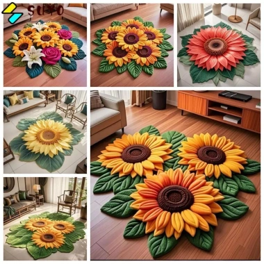 Thảm hướng dương SUYO 60x60cm – Thấm hút, chống trượt, bền bỉ, trang trí nhà cửa, giảm giá 22