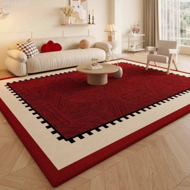 Thảm khách đỏ không trượt - Sofa lễ hội, đầu giường, dễ chăm sóc, giảm giá 23%