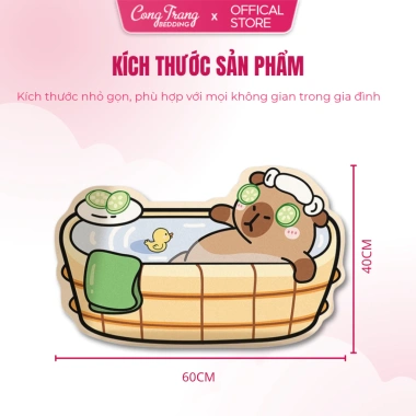 Thảm lau chân 40x60cm Hoa Sóng, thấm hút, chống trơn, cho nhà bếp & phòng tắm