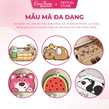 Thảm lau chân 40x60cm Hoa Sóng, thấm hút, chống trơn, cho nhà bếp & phòng tắm