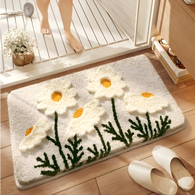Thảm Lau Chân Lông Cừu Hoa 3D – Mềm Mịn, Hút Nước Tốt, Chống Trượt, Giá 58.000 VND 4 Thảm Lau Chân Lông Cừu Hoa 3D – Mềm Mịn, Hút Nước Tốt, Chống Trượt, Giá 58.000 VND 4