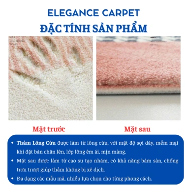 Thảm Lau Chân Lông Cừu Họa Tiết Thú Dễ Thương - Chống Trơn Trượt, Thấm Hút Tốt - Elegance TH66 69.000 VND 3