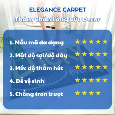 Thảm Lau Chân Lông Cừu Họa Tiết Thú Dễ Thương - Chống Trơn Trượt, Thấm Hút Tốt - Elegance TH66 69.000 VND 4