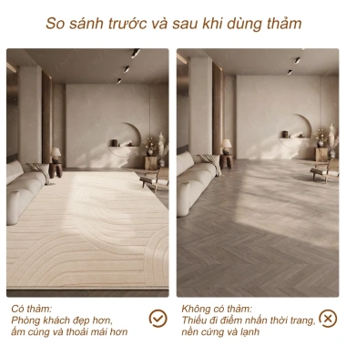 Thảm lông nhập khẩu 2x3m - Cỡ lớn, mềm mịn, chống trượt, decor phòng, giá 1,4tr