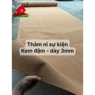 Thảm Nỉ Sự Kiện Màu Kem 6m2 Combo Khổ Rộng 2m - Bền Đẹp, Trải Sân Khấu, Rạp Cưới, Văn Phòng, Giá chỉ 150.000 VND