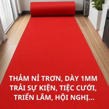 Thảm Nỉ Trơn Dày 1mm 15.000đ Trang Trí Sự Kiện, Tiệc Cưới, Hội Nghị, Triển Lãm