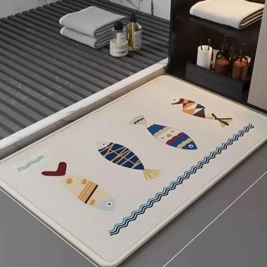 Thảm phòng tắm kiểu Nhật Bản 40-60/60-90cm, chống trơn, thấm hút, không bám bẩn, 99.000đ 4