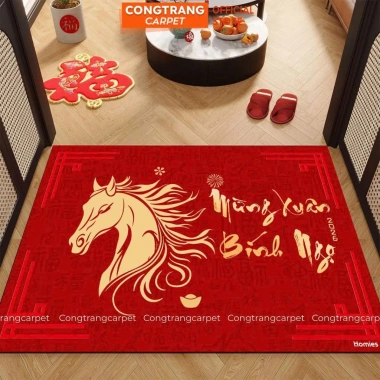 Thảm Silicon Chống Trượt HOMIES Cao Cấp - 3D Tết Bính Ngọ 2.026, Nhiều Kích Thước, Giá 45.000 VND