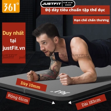 Thảm tập gym dày 8mm chống trượt, bảo vệ đầu gối - Giá chỉ 360.000 VND