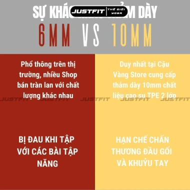 Thảm tập gym dày 8mm chống trượt, bảo vệ đầu gối - Giá chỉ 360.000 VND
