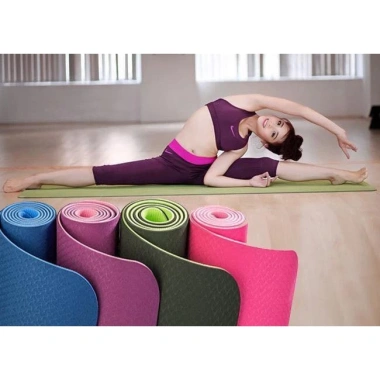 Thảm Tập Gym Yoga TPE 2 Lớp 8mm Định Tuyến Bám Chống Trơn Không Mùi 139k