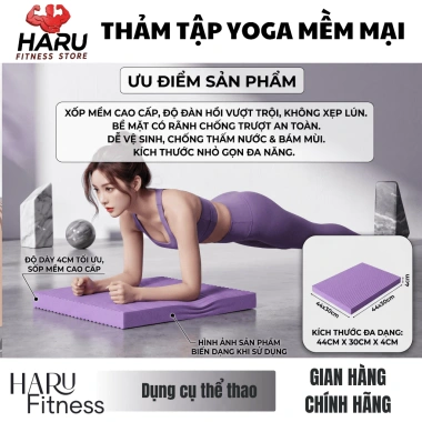 Thảm Tập Thể Thao Yoga NBR HR82 Dày, Chống Trượt, Đàn Hồi, Vệ Khớp, 75.000₫