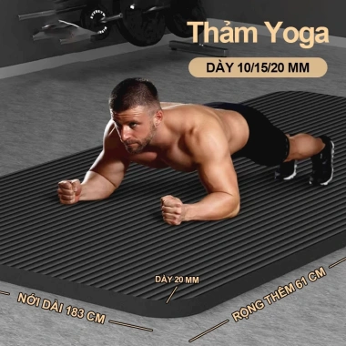 Thảm tập yoga độ đàn hồi cao 20mm chống trượt - Đa năng tập plank, gym tại nhà