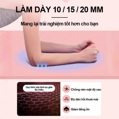 Thảm tập yoga độ đàn hồi cao 20mm chống trượt - Đa năng tập plank, gym tại nhà