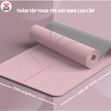 Thảm tập Yoga TPE 8mm cao cấp - Chống trượt, cách âm, giá chỉ 261.000 VND
