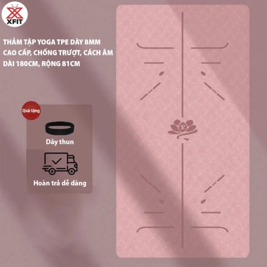 Thảm tập Yoga TPE 8mm cao cấp - Chống trượt, cách âm, giá chỉ 261.000 VND