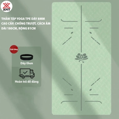 Thảm tập Yoga TPE 8mm cao cấp - Chống trượt, cách âm, giá chỉ 261.000 VND