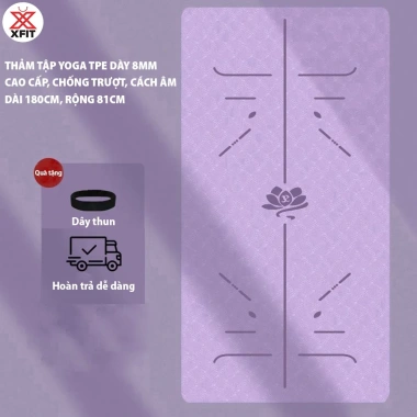 Thảm tập Yoga TPE 8mm cao cấp - Chống trượt, cách âm, giá chỉ 261.000 VND