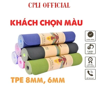 Thảm TPE 2 lớp 6mm-8mm Cao cấp Chống Trượt - Yoga và Gym Giá 59,000₫