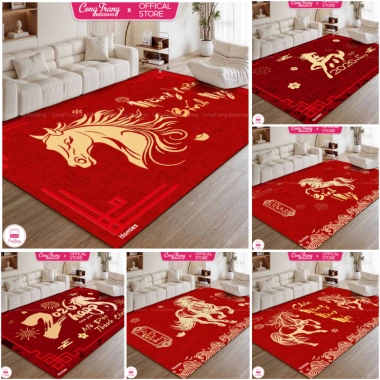 Thảm Trải Sàn Bali 3D Đỏ - Trang Trí Tết 2.026 Bính Ngọ, Thảm Phòng Khách Decor 7 Thảm Trải Sàn Bali 3D Đỏ - Trang Trí Tết 2.026 Bính Ngọ, Thảm Phòng Khách Decor 7