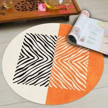Thảm Trải Sàn Bali Hình Tròn Mặt Nỉ - Đế Cao Su Chống Trơn Trượt, Giá 103.500₫