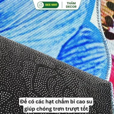 Thảm trải sàn in hoa 6D Bali mềm mịn, thấm hút nhanh, chống trượt – Giá 39.900đ 3