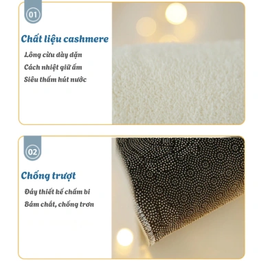 Thảm Trải Sàn Phòng Ngủ PAMPER - Siêu Mịn, Chống Trượt, Thấm Hút Lông Cừu 59.900₫