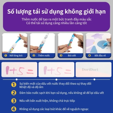 Thảm Vẽ Tranh Nước Tô Màu Ma Thuật Tự Xóa và Đồ Chơi Sáng Tạo Dễ Thương cho Bé