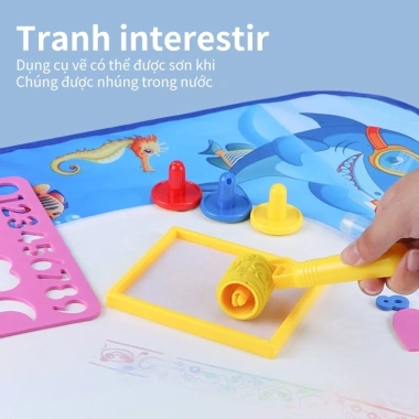 Thảm Vẽ Tranh Nước Tô Màu Ma Thuật Tự Xóa và Đồ Chơi Sáng Tạo Dễ Thương cho Bé