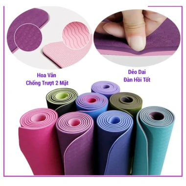 Thảm Yoga 2 lớp TPE chống trượt, chống thấm mồ hôi, định tuyến - Giá 115.000 VND 3 Thảm Yoga 2 lớp TPE chống trượt, chống thấm mồ hôi, định tuyến - Giá 115.000 VND 3