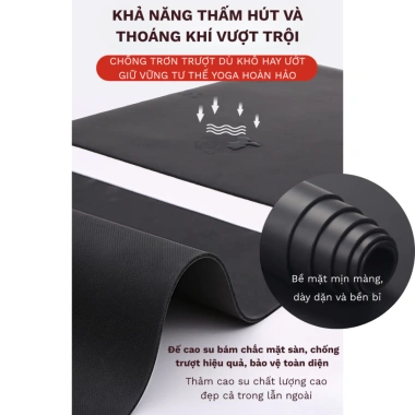 Thảm Yoga 5mm PU - Chống Trơn, Hút Mồ Hôi, Định Tuyến Gym & Nhà, Tặng Dây Đeo 3 Thảm Yoga 5mm PU - Chống Trơn, Hút Mồ Hôi, Định Tuyến Gym & Nhà, Tặng Dây Đeo 3