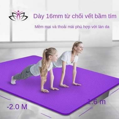 Thảm yoga dày mở rộng kéo dài, chống trơn trượt, lý tưởng khiêu vũ giảm cân tại nhà