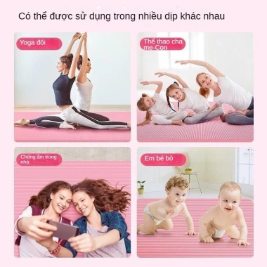Thảm yoga dày mở rộng kéo dài, chống trơn trượt, lý tưởng khiêu vũ giảm cân tại nhà