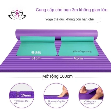Thảm yoga dày mở rộng kéo dài, chống trơn trượt, lý tưởng khiêu vũ giảm cân tại nhà 8 Thảm yoga dày mở rộng kéo dài, chống trơn trượt, lý tưởng khiêu vũ giảm cân tại nhà 8