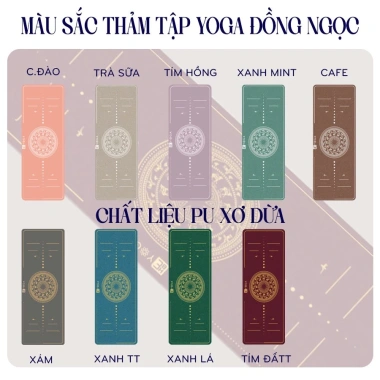 Thảm Yoga Định Tuyến Xơ Dừa PU 5.5mm Siêu Bám, Kèm Túi, Giá Ưu Đãi 925k