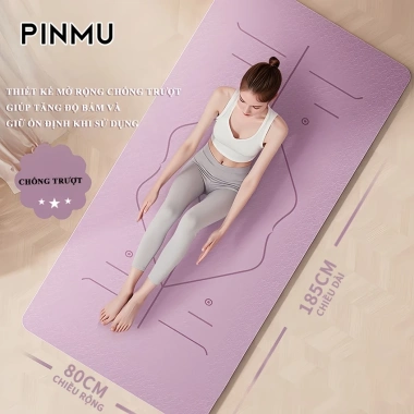 Thảm Yoga PINMU 5CM Gấp Gọn Định Tuyến TPE Chống Trượt Đàn Hồi Tốt