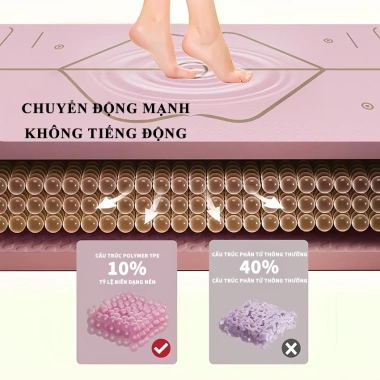Thảm Yoga PINMU 5CM Gấp Gọn Định Tuyến TPE Chống Trượt Đàn Hồi Tốt