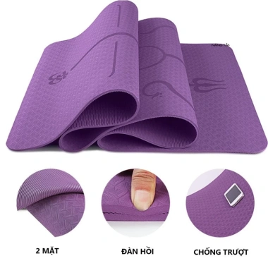 Thảm Yoga TPE 2 Lớp 8mm Định Tuyến (Chọn Màu) kèm Túi Đựng - Chính Hãng Domik Giá 229.900₫