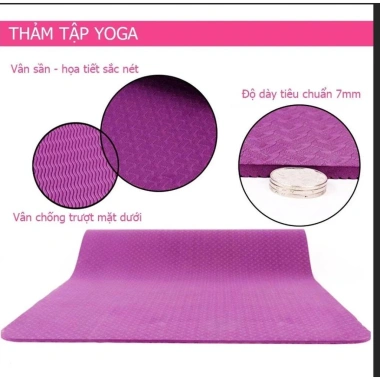 Thảm Yoga TPE Đài Loan Cao Cấp - Chống Trơn Trượt, Êm Ái, Giá 25.000