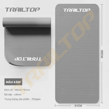 Thảm Yoga Trailtop NBR 8mm-10mm Chống Trượt, An Toàn, Giá chỉ 109.000đ