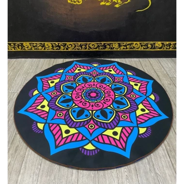 Thảm Yoga Tròn 1.8x1.8cm - Nỉ Đẹp Hoa Văn, Đế Chống Trượt, Giá Giảm 21% chỉ 729.000đ 3