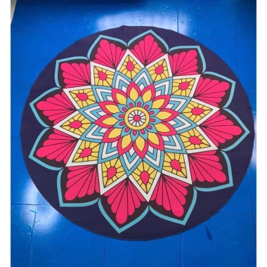 Thảm Yoga Tròn 1.8x1.8cm - Nỉ Đẹp Hoa Văn, Đế Chống Trượt, Giá Giảm 21% chỉ 729.000đ 8