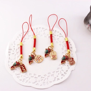 Thánh hiến Chúc May Mắn - Dây Buộc Điện Thoại Di Động, Mặt Dây Chuyền Ngắn Tiền Thẻ May Mắn, Đĩa U Giá 20.438 VND