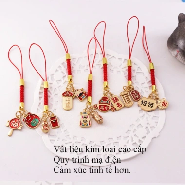 Thánh hiến Chúc May Mắn - Dây Buộc Điện Thoại Di Động, Mặt Dây Chuyền Ngắn Tiền Thẻ May Mắn, Đĩa U Giá 20.438 VND